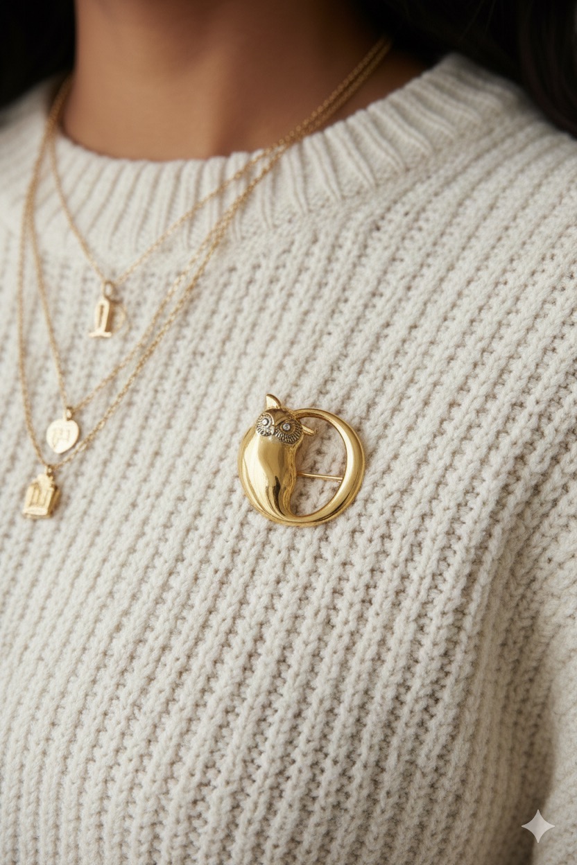 The Wise Owl 'O' Brooch